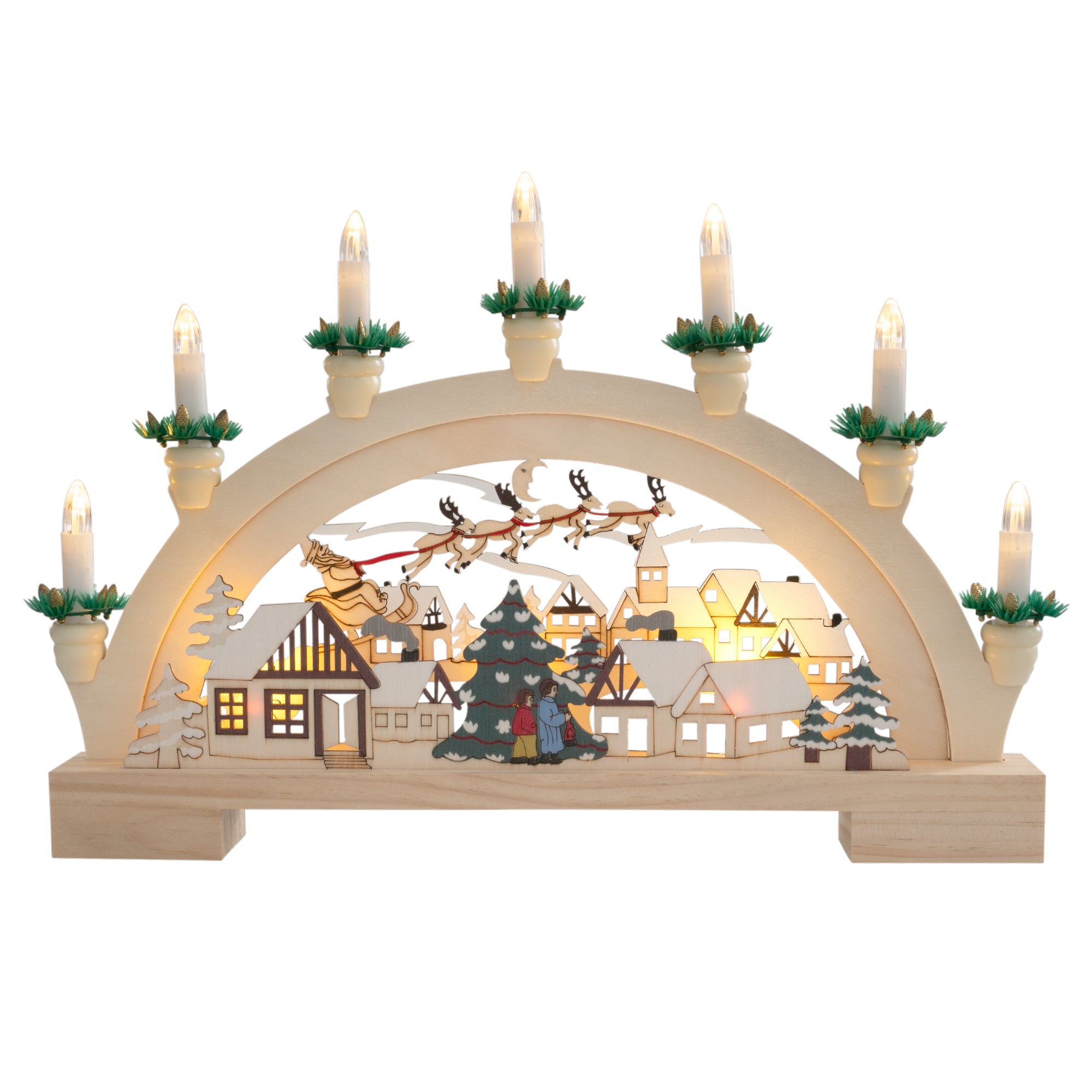 Wooden Christmas Candle Holder