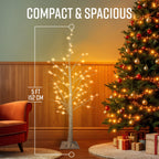 Pre-Lit White Birch Twig Tree