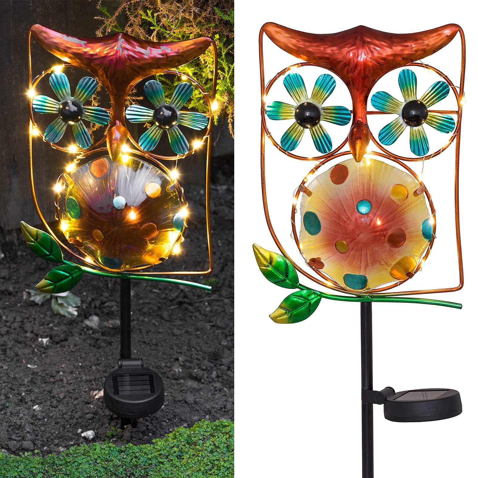 Solar Owl Garden Wind Spinner