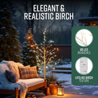 Pre-Lit White Birch Twig Tree