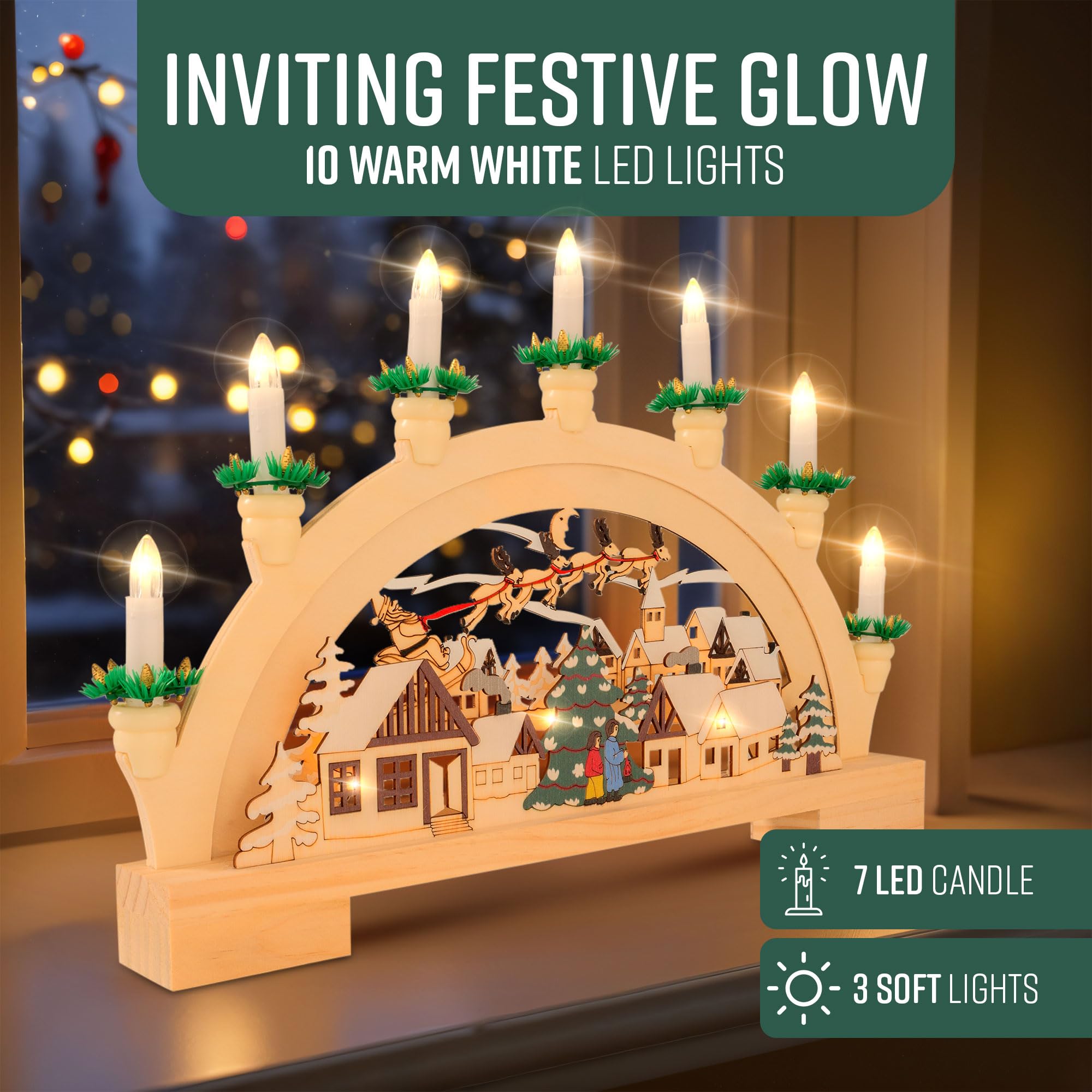 Wooden Christmas Candle Holder