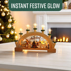 Wooden Christmas Candle Holder