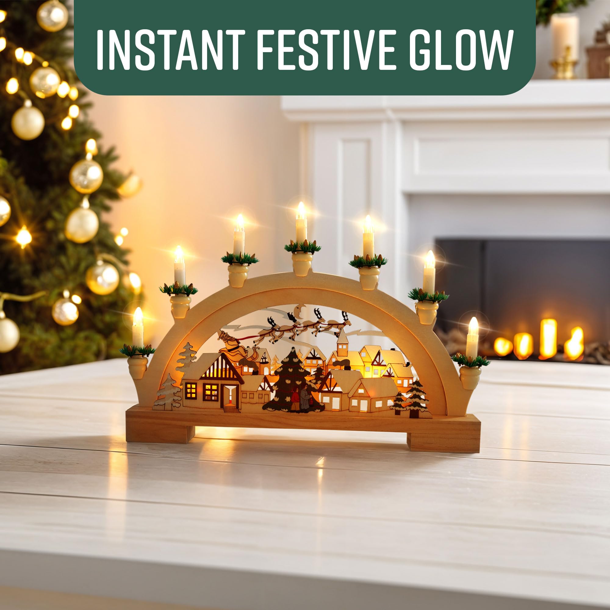 Wooden Christmas Candle Holder