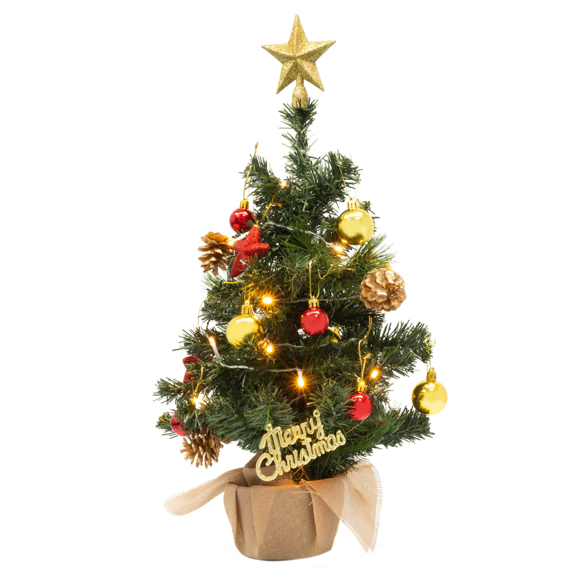 45cm Pre Lit Mini Christmas Tree