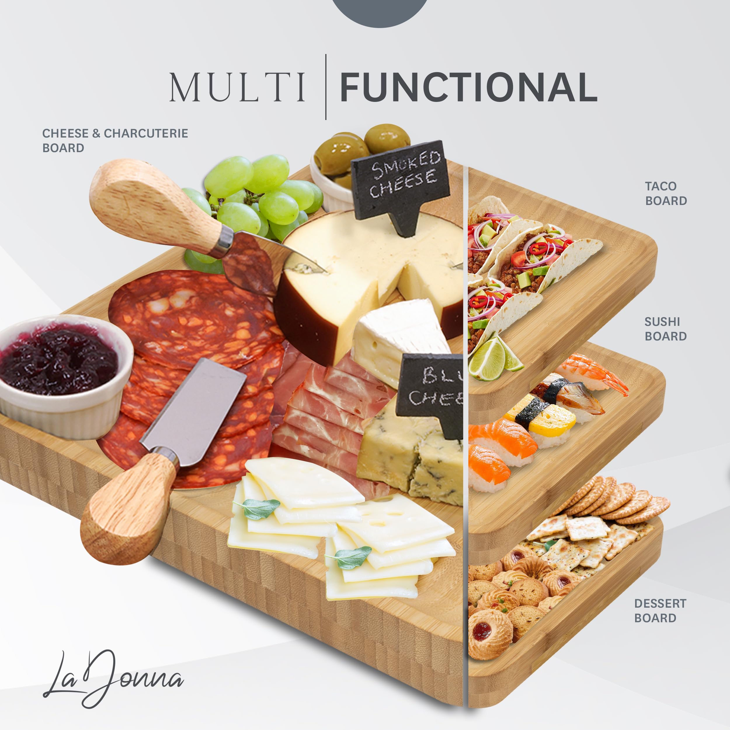 Complete Bamboo Charcuterie Board Set