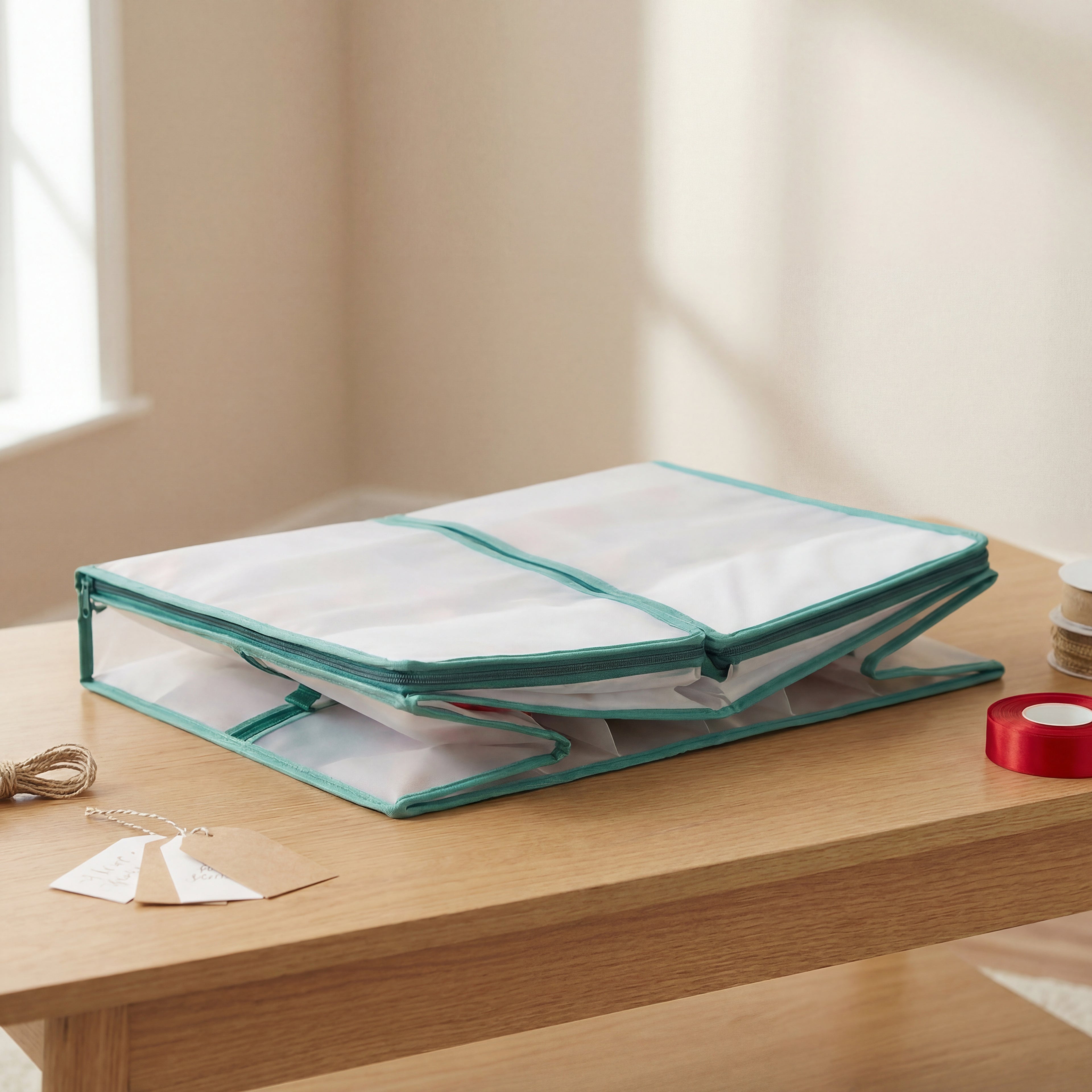 112-Piece Decoration Storage Box-Christmas Decor-Pelle & Sol-White/Grey-DREIBACH