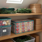 112-Piece Decoration Storage Box-Christmas Decor-Pelle & Sol-White/Grey-DREIBACH
