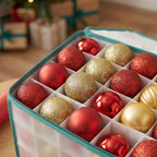 112-Piece Decoration Storage Box-Christmas Decor-Pelle & Sol-White/Grey-DREIBACH