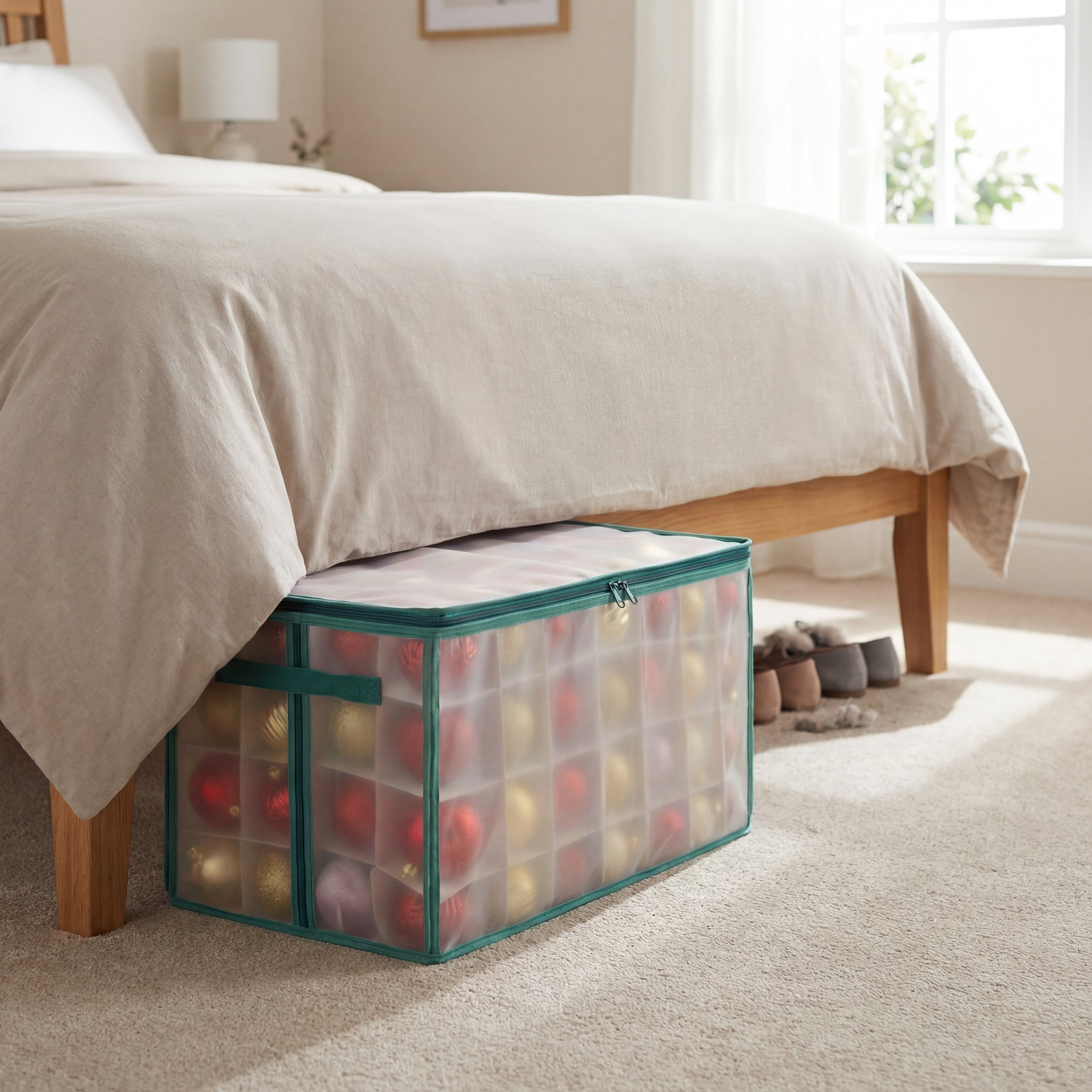 112-Piece Decoration Storage Box-Christmas Decor-Pelle & Sol-White/Grey-DREIBACH