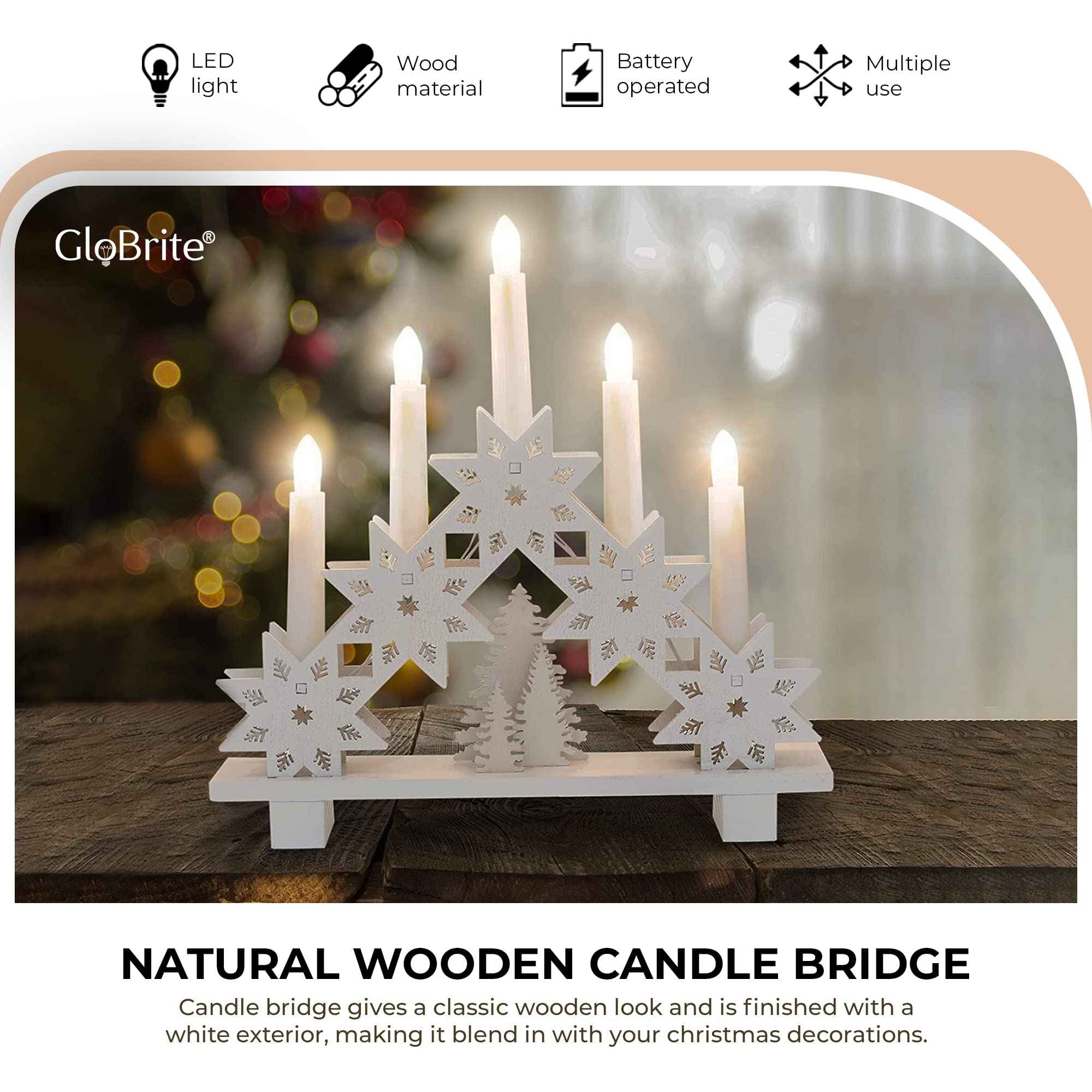 Wooden Christmas Candle Bridge