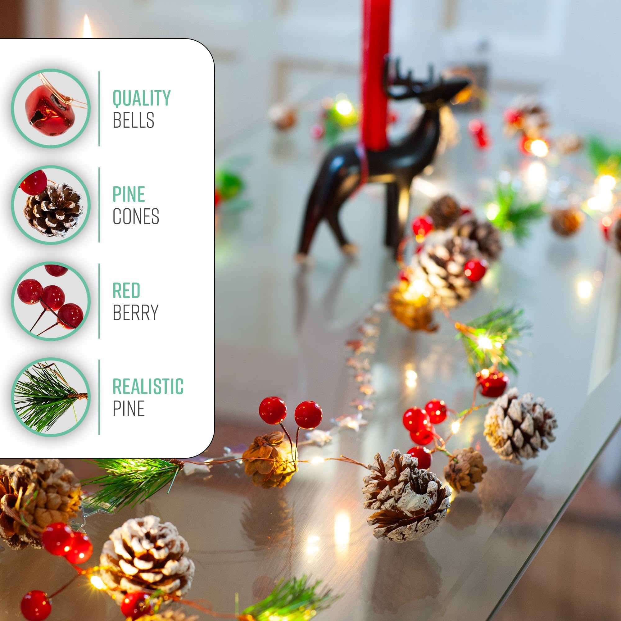 2m Pre-Lit Christmas Garland