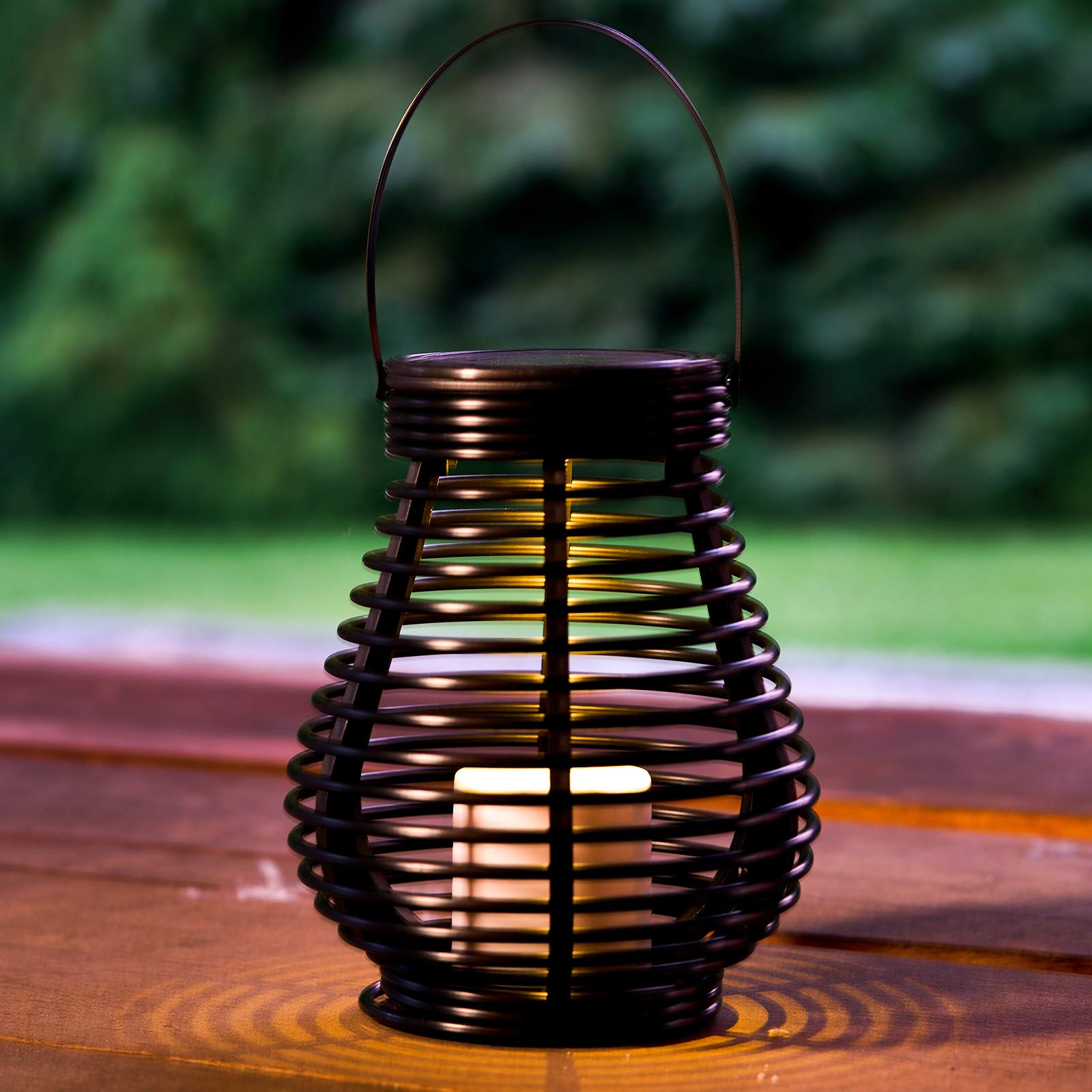 Rattan Solar Garden Lantern