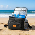 15L Insulated Lunch Bag-Travel & Luggage-Pelle & Sol-White/Grey-DREIBACH