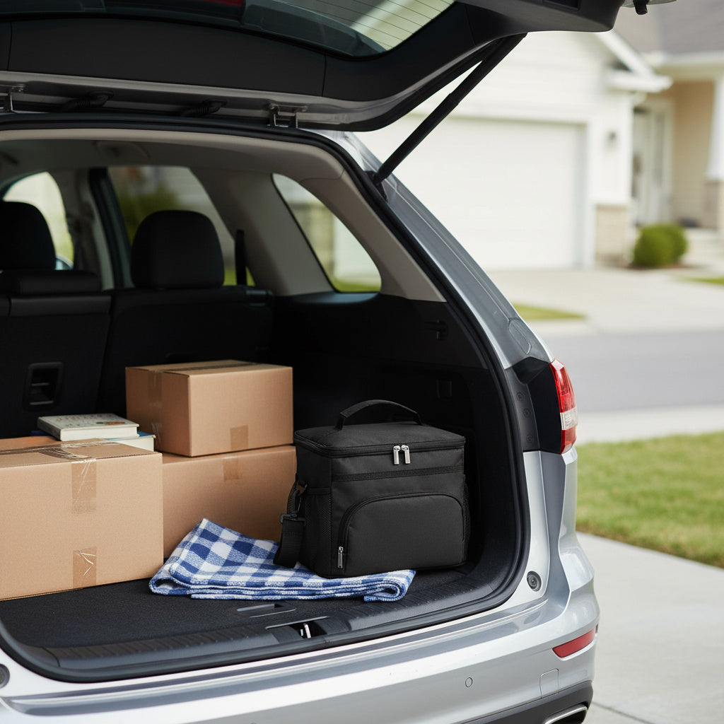 15L Insulated Lunch Bag-Travel & Luggage-Pelle & Sol-White/Grey-DREIBACH