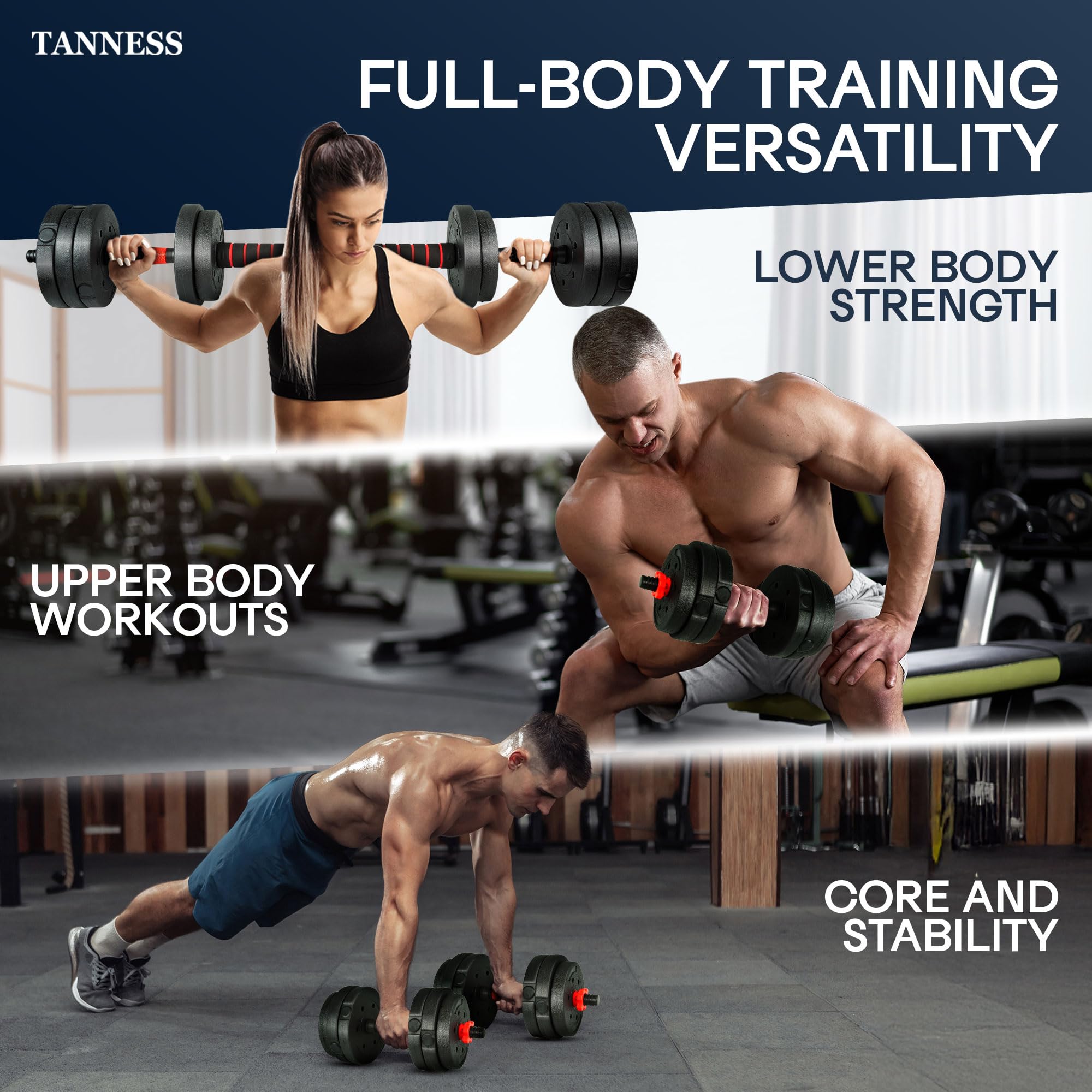 Adjustable Dumbbell & Barbell Set