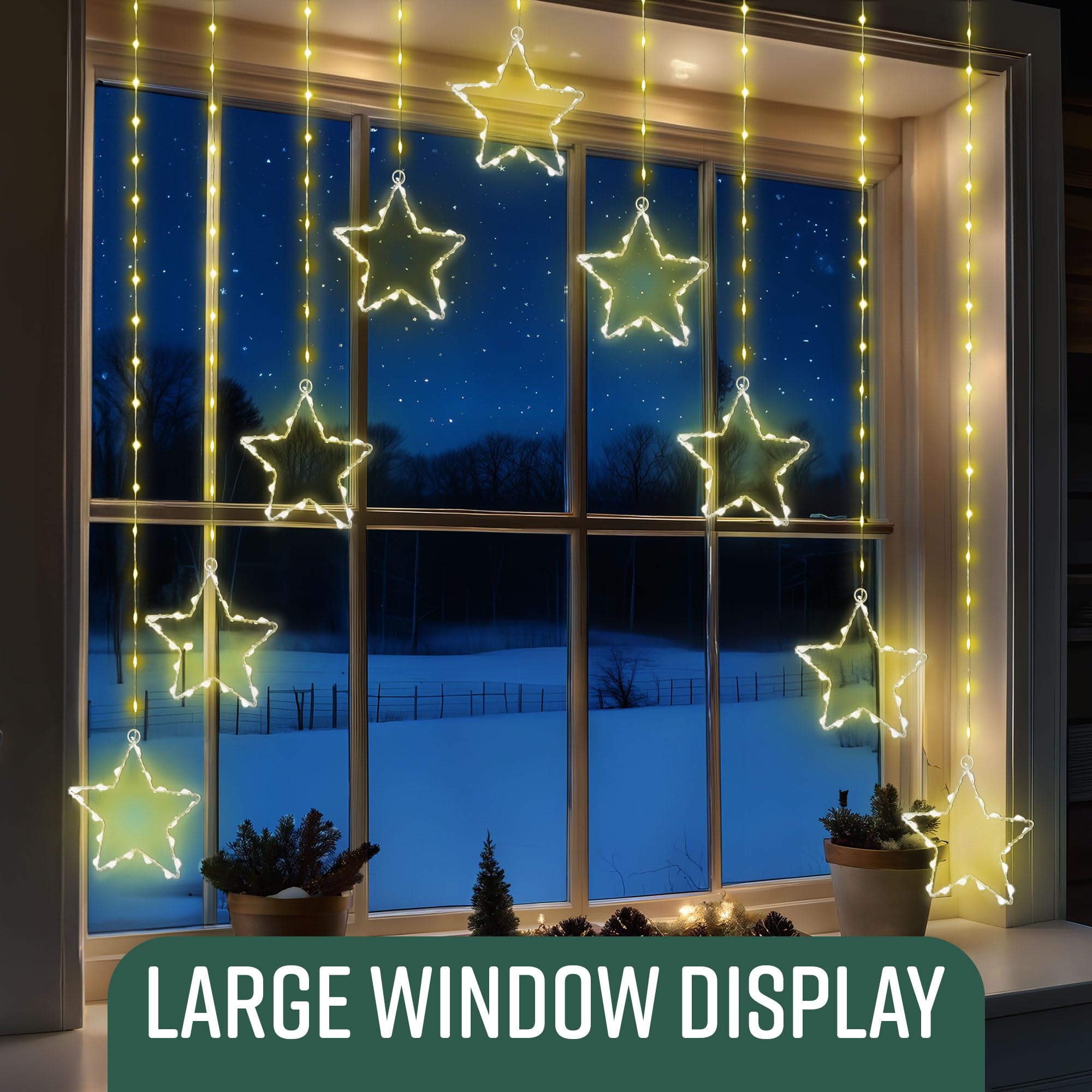 Star LED Curtain Window Lights