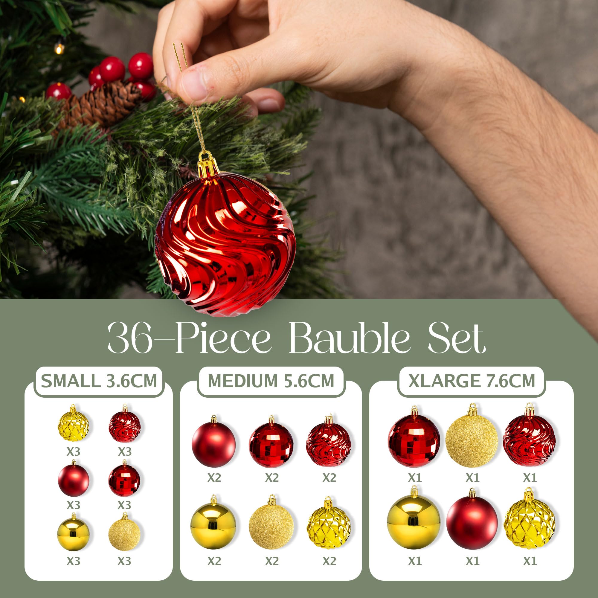 Shatterproof Christmas Bauble Set