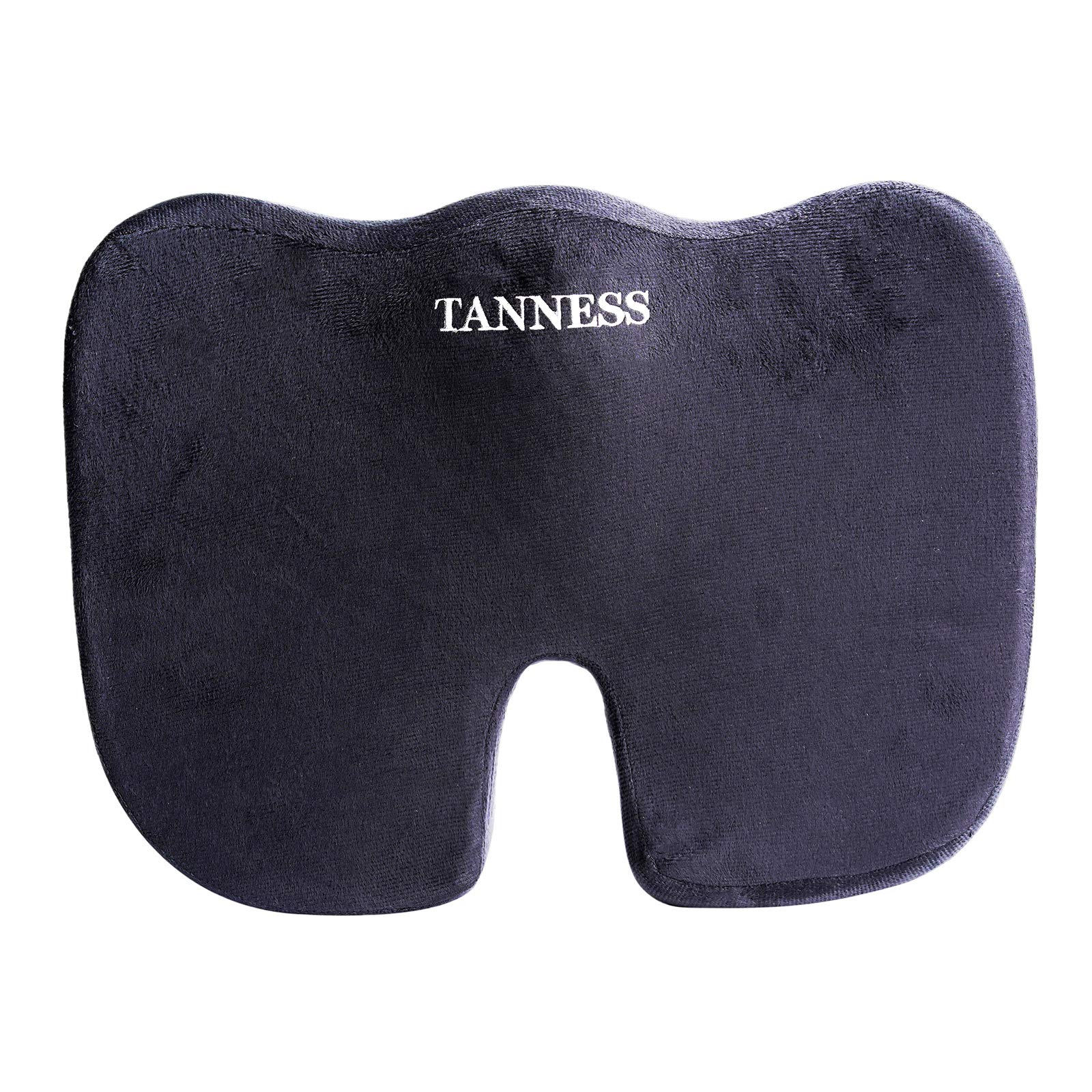 TANNESS Comfort Therapy Orthopedic Gel Seating Cushion — Ergonomic Memory Foam Coccyx Cushion for Lower Back, Tailbone and Sciatica Relief — Portable Seat Pad for Office, Home, Car, Wheelchair