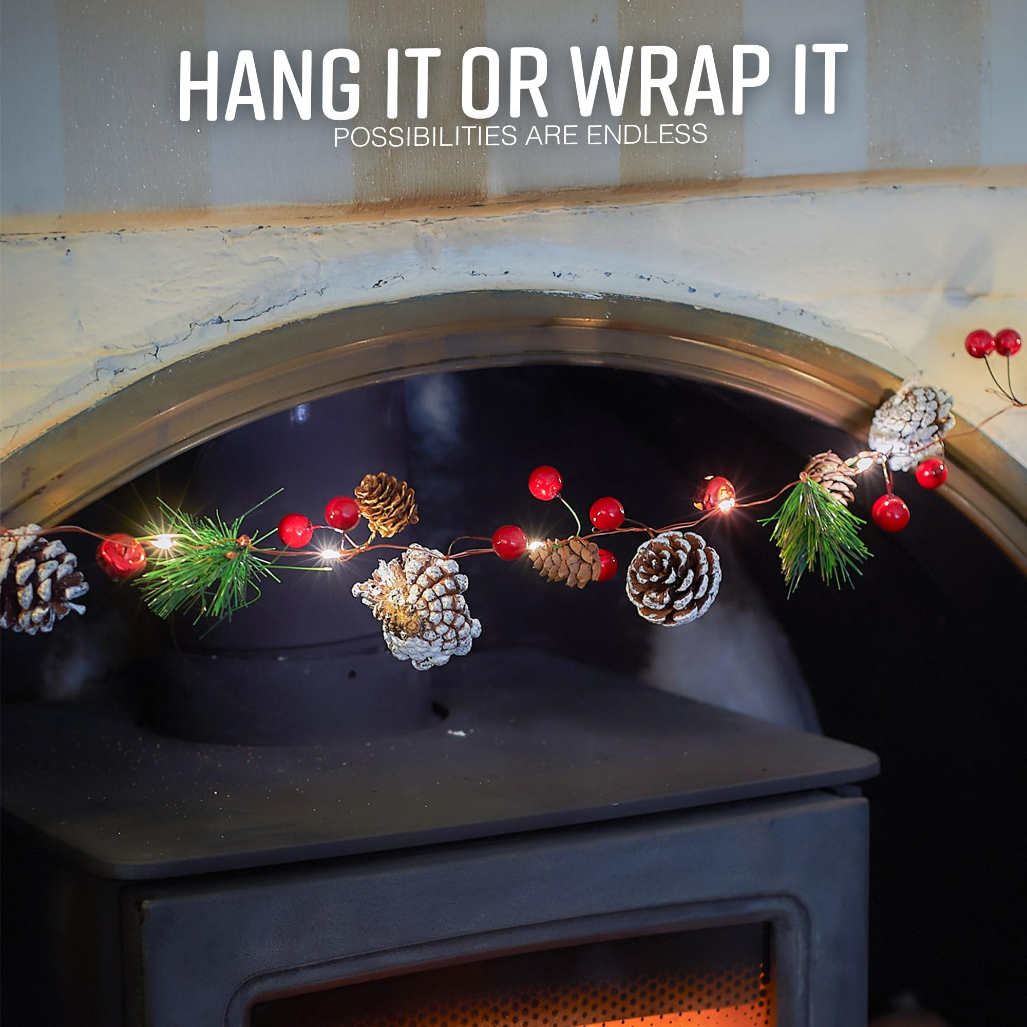 2m Pre-Lit Christmas Garland