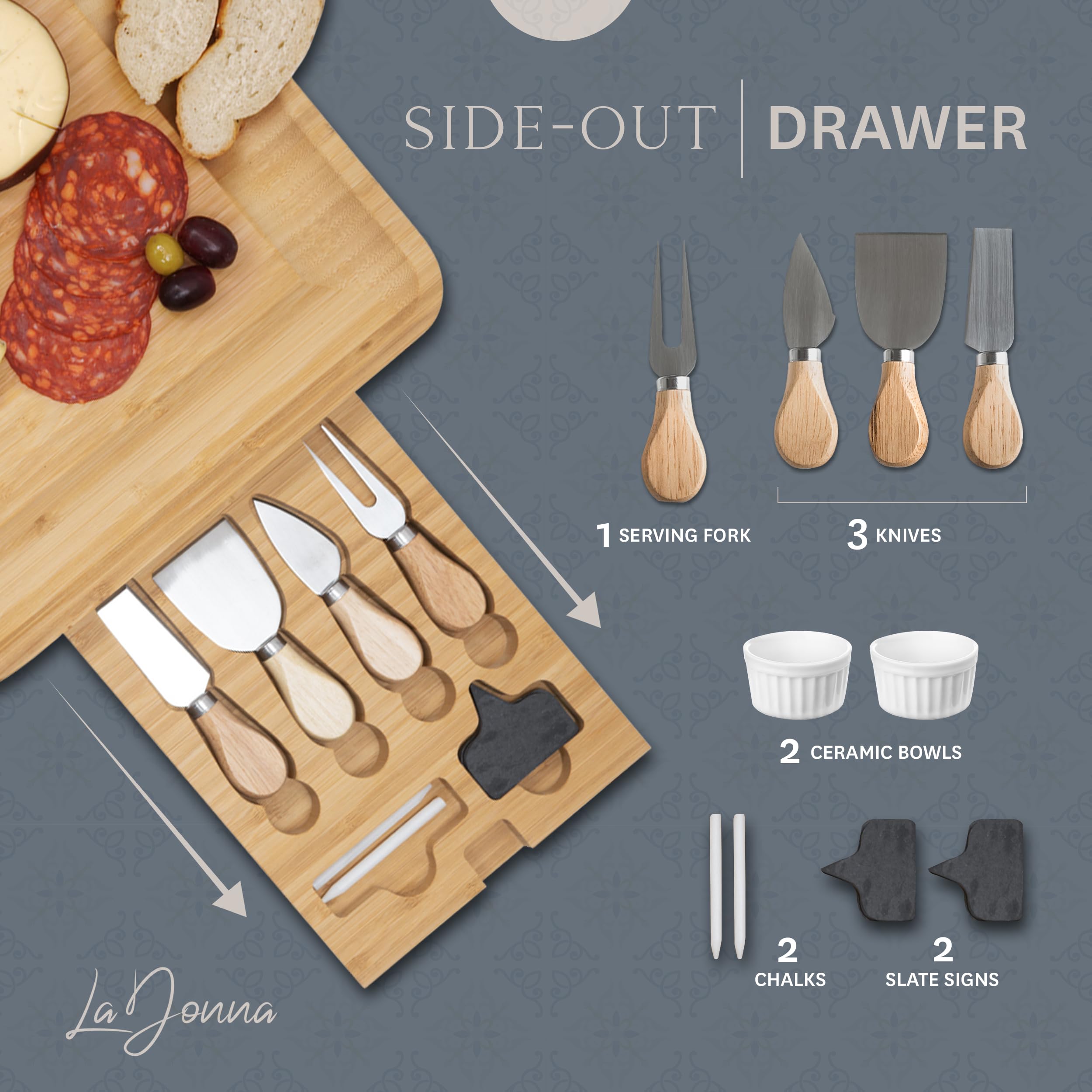 Complete Bamboo Charcuterie Board Set