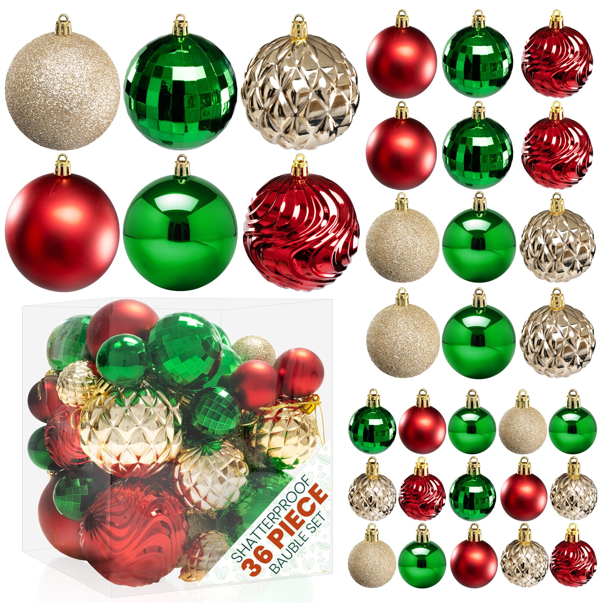 Shatterproof Christmas Bauble Set