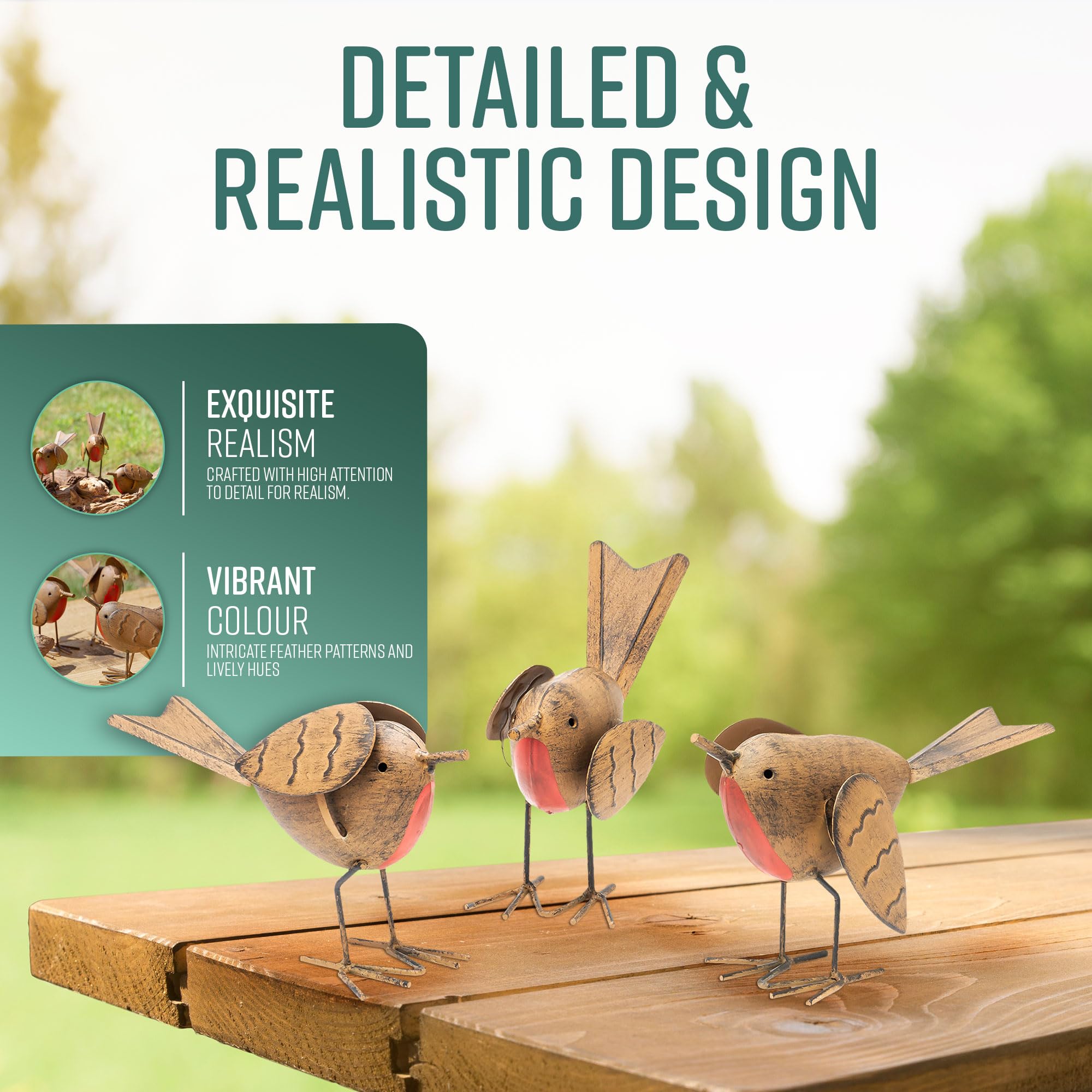 Set of 3 Robin Ornaments