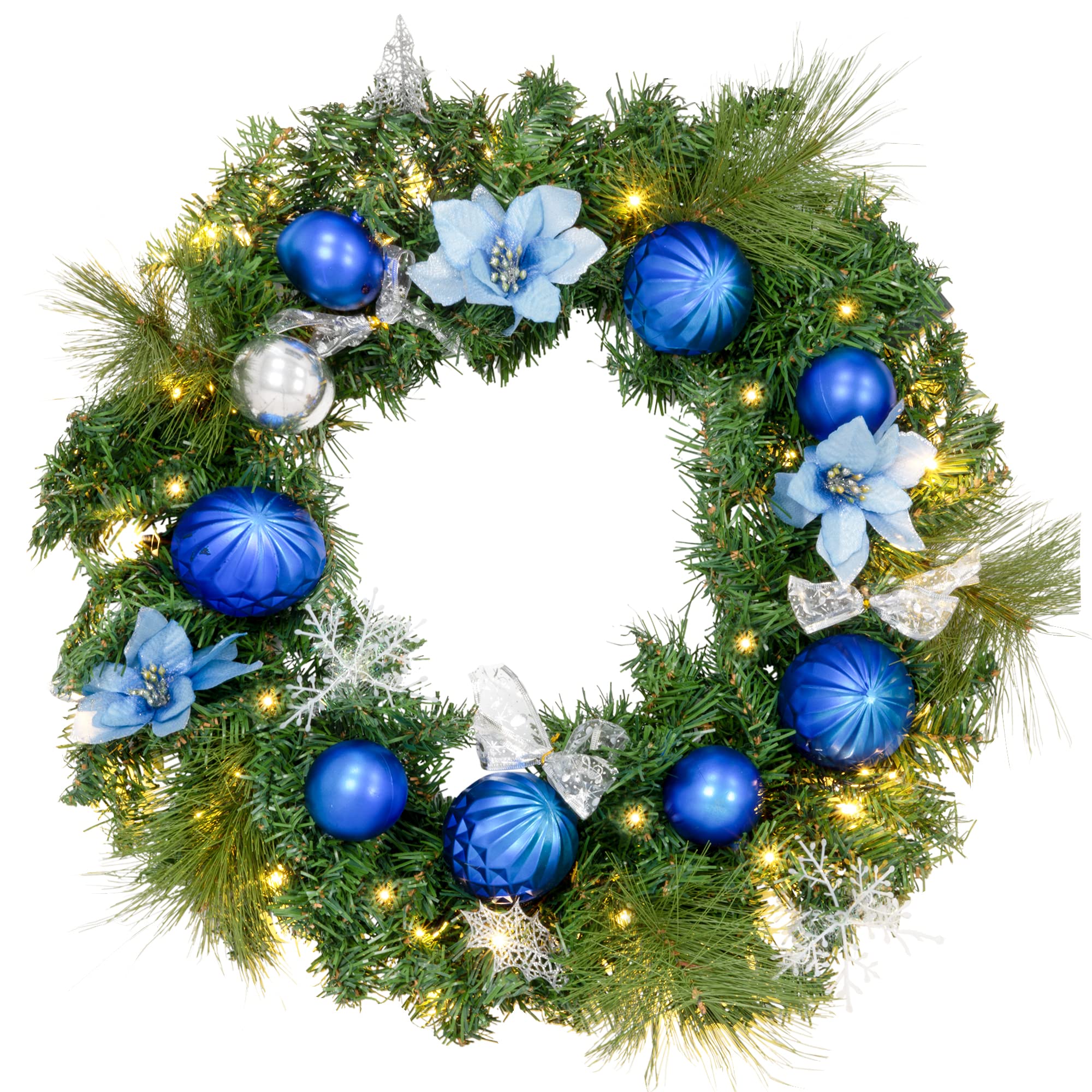Illuminated Winter Christmas Wreath
