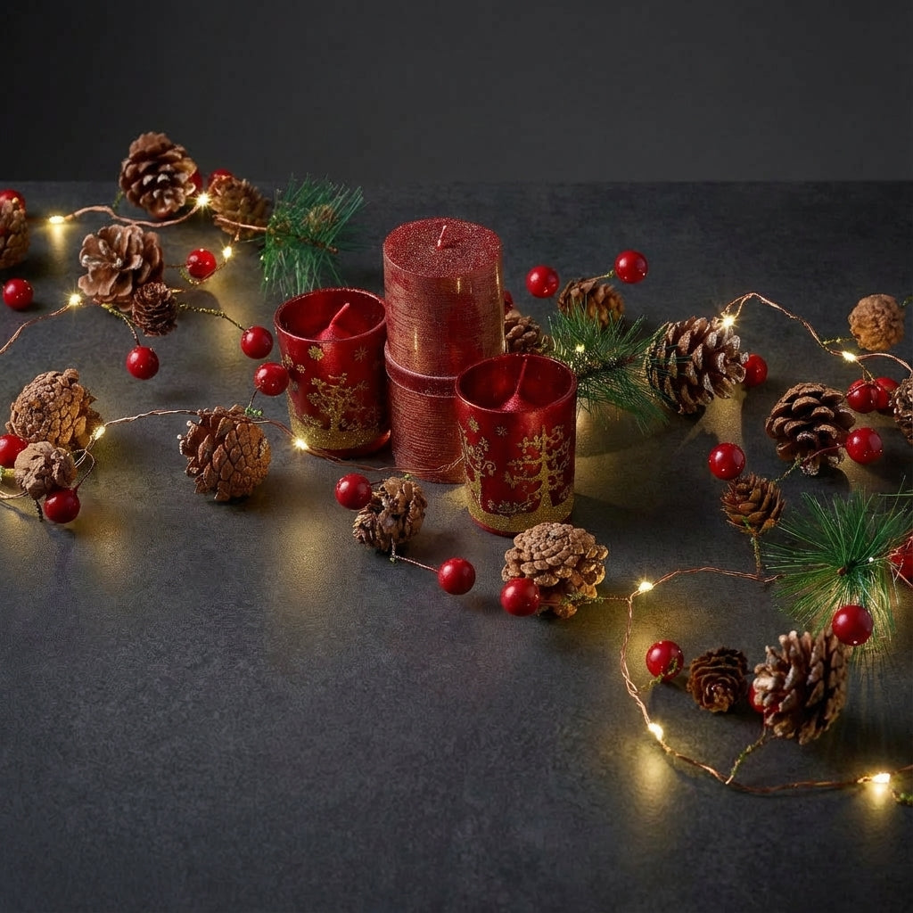 2m Pre-Lit Christmas Garland-Christmas Decor-GloBrite-Multicolor-DREIBACH