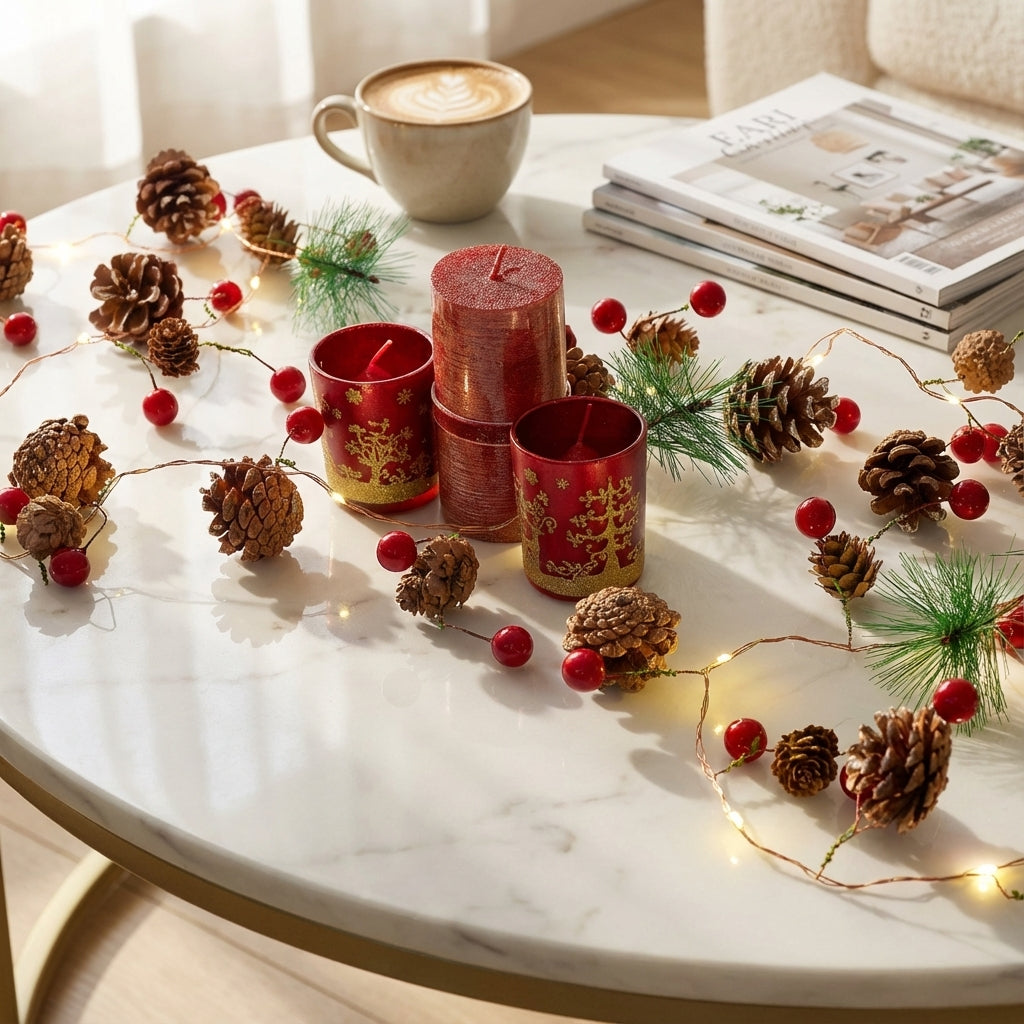 2m Pre-Lit Christmas Garland-Christmas Decor-GloBrite-Multicolor-DREIBACH