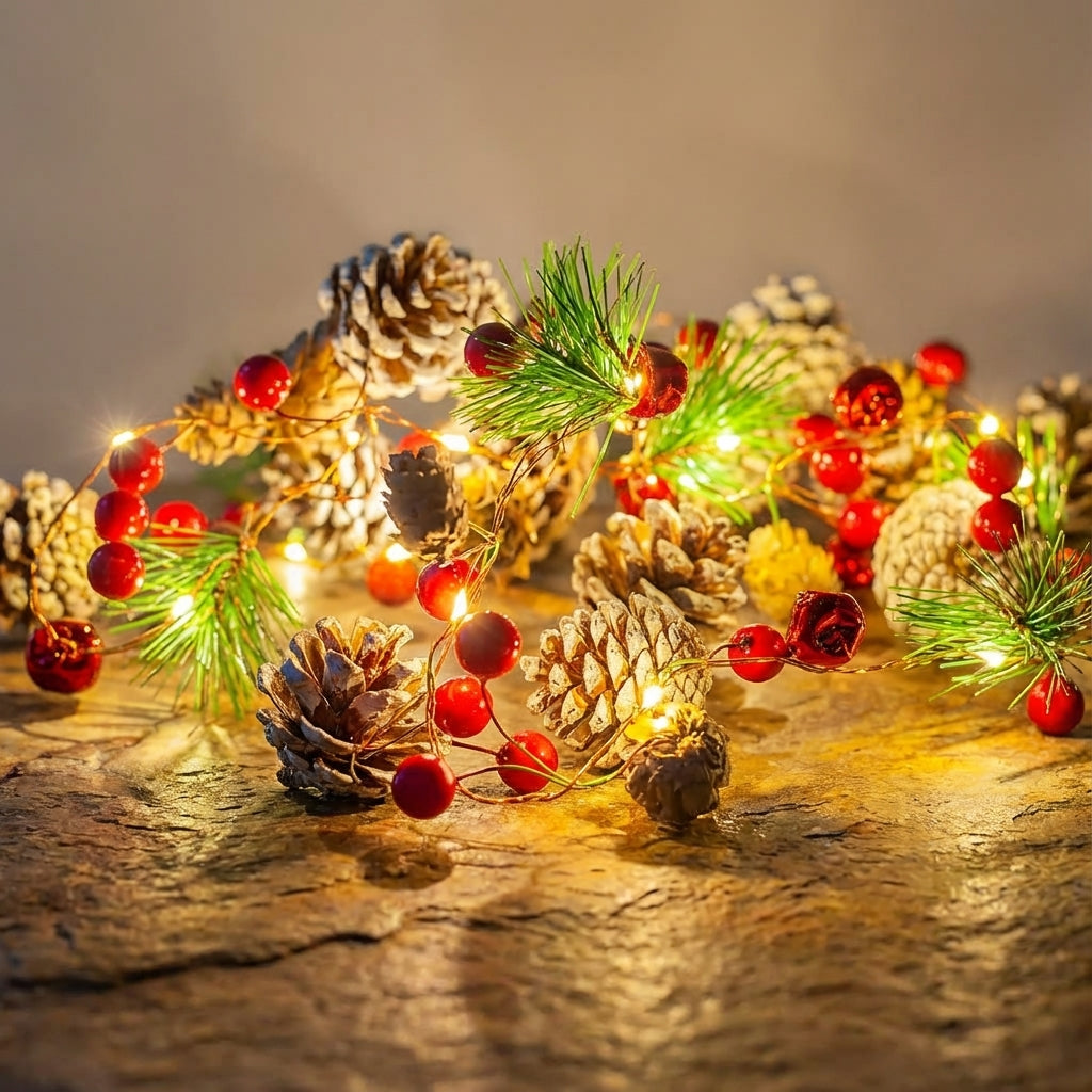 2m Pre-Lit Christmas Garland