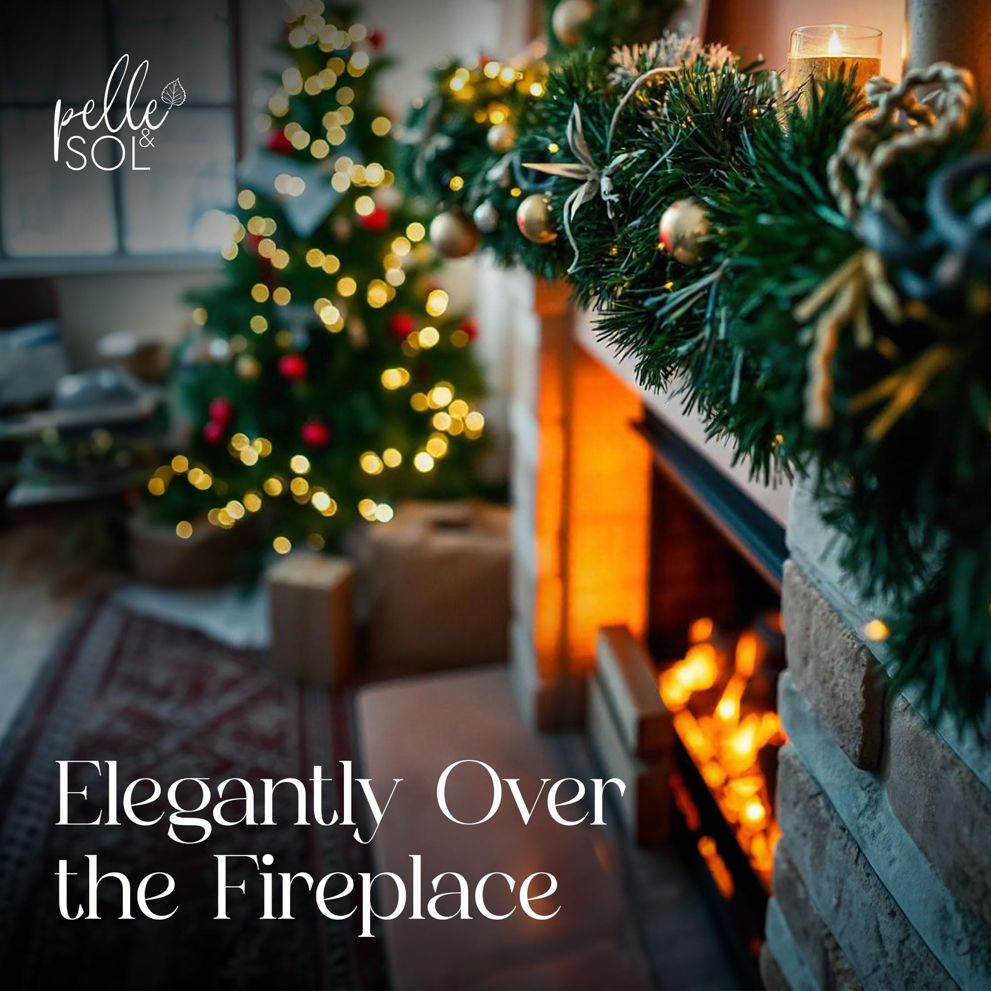 Green Christmas Tinsel Garland