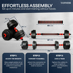 Adjustable Dumbbell & Barbell Set