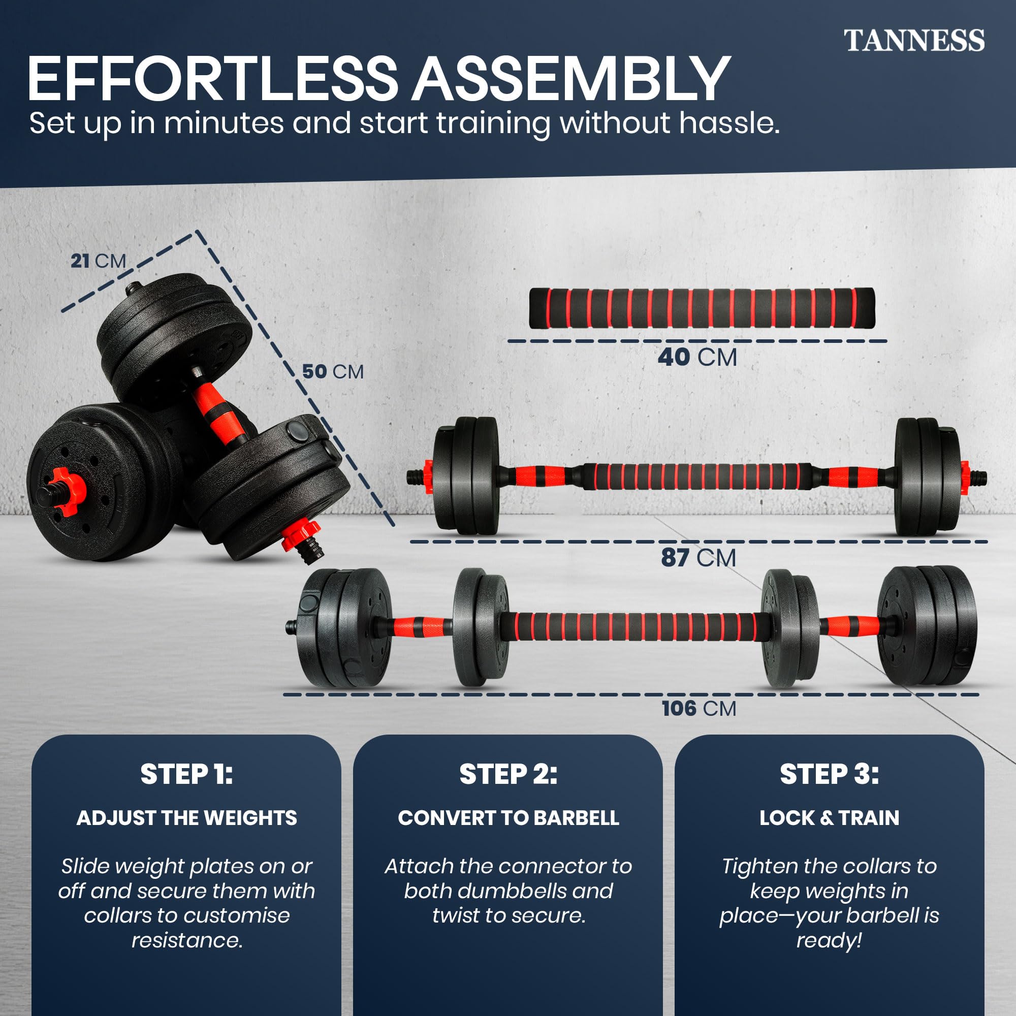 Adjustable Dumbbell & Barbell Set