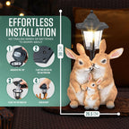 Solar Rabbit Family Garden Lantern