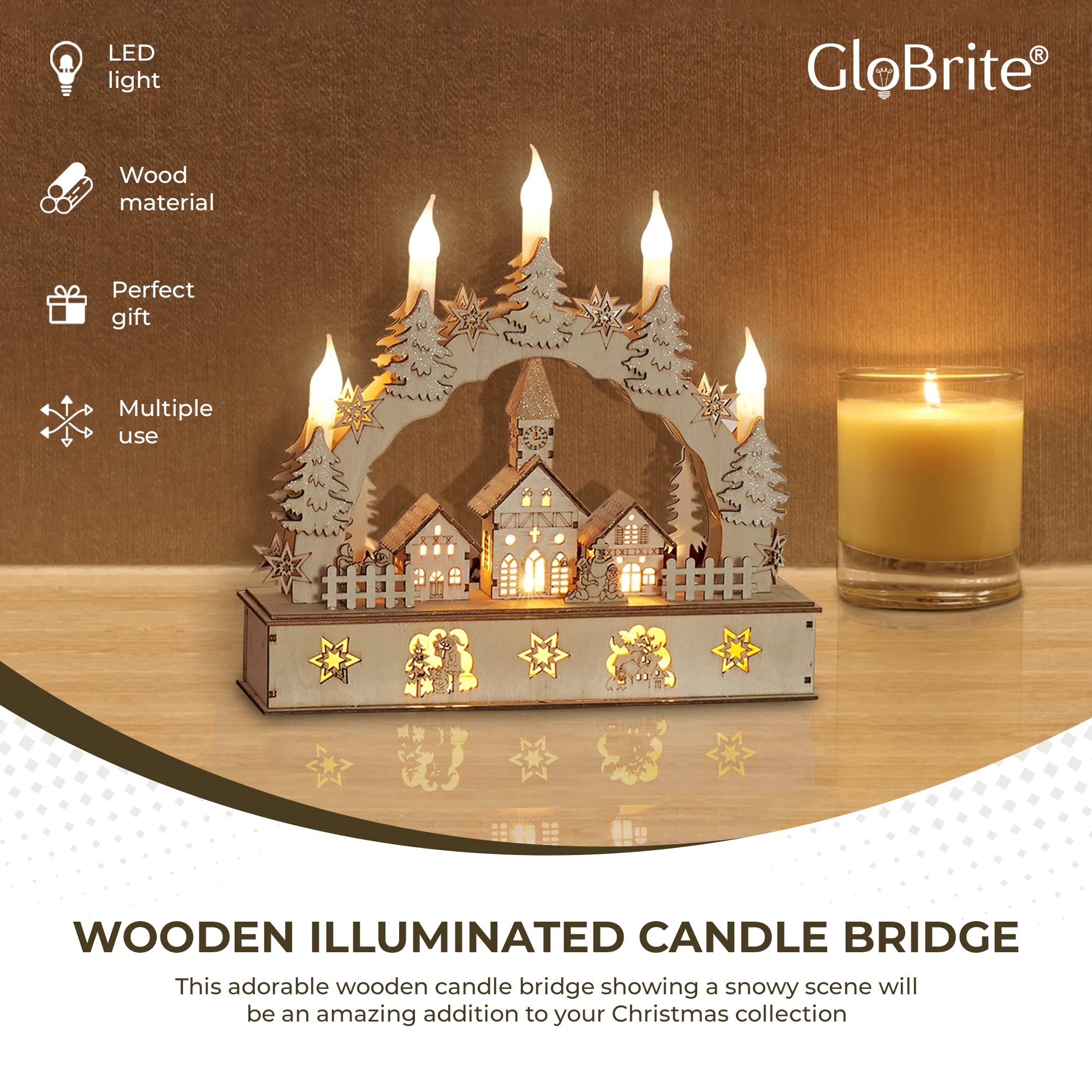 Magical Wooden Christmas Candle Bridge