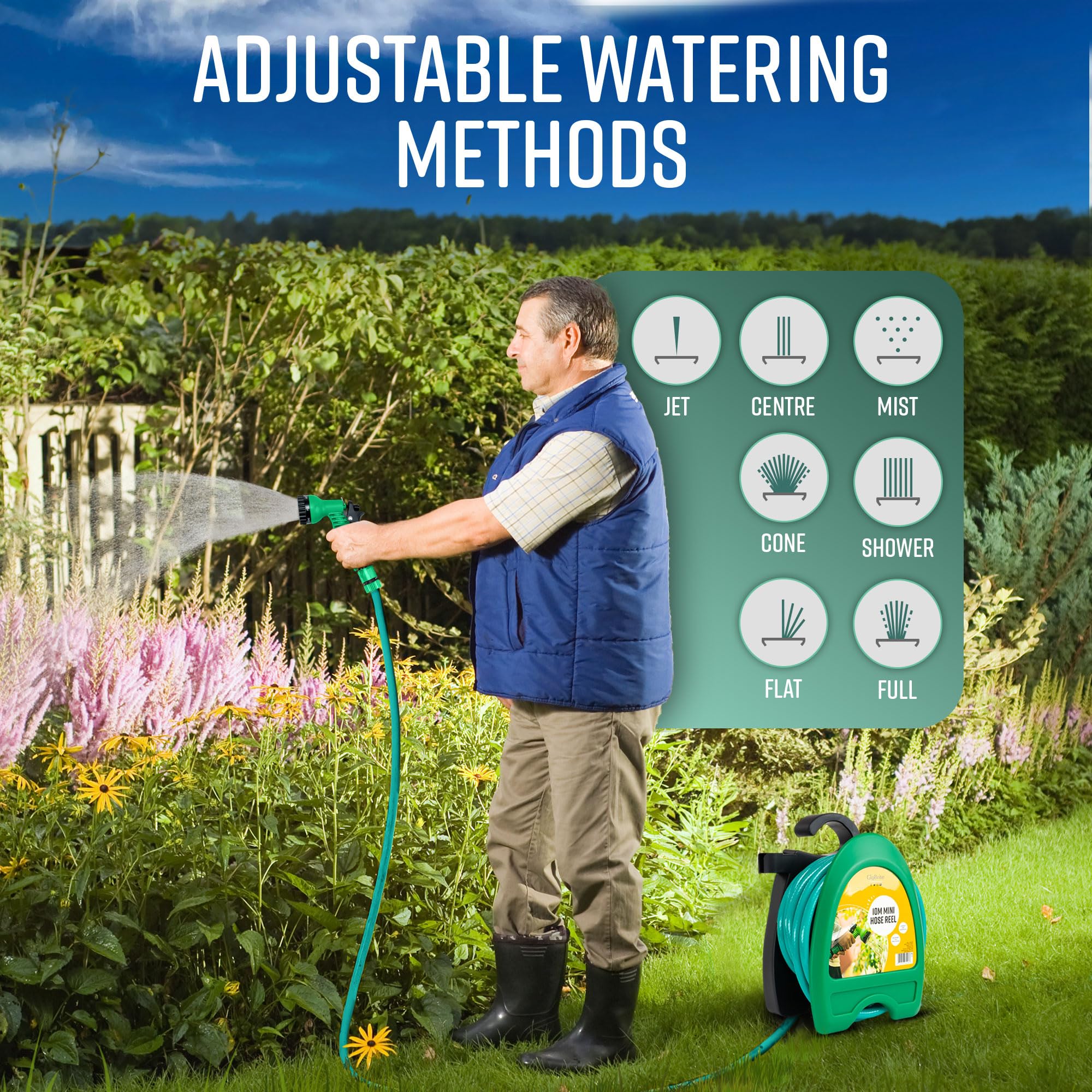 Retractable Hose Reel with Spray Gun