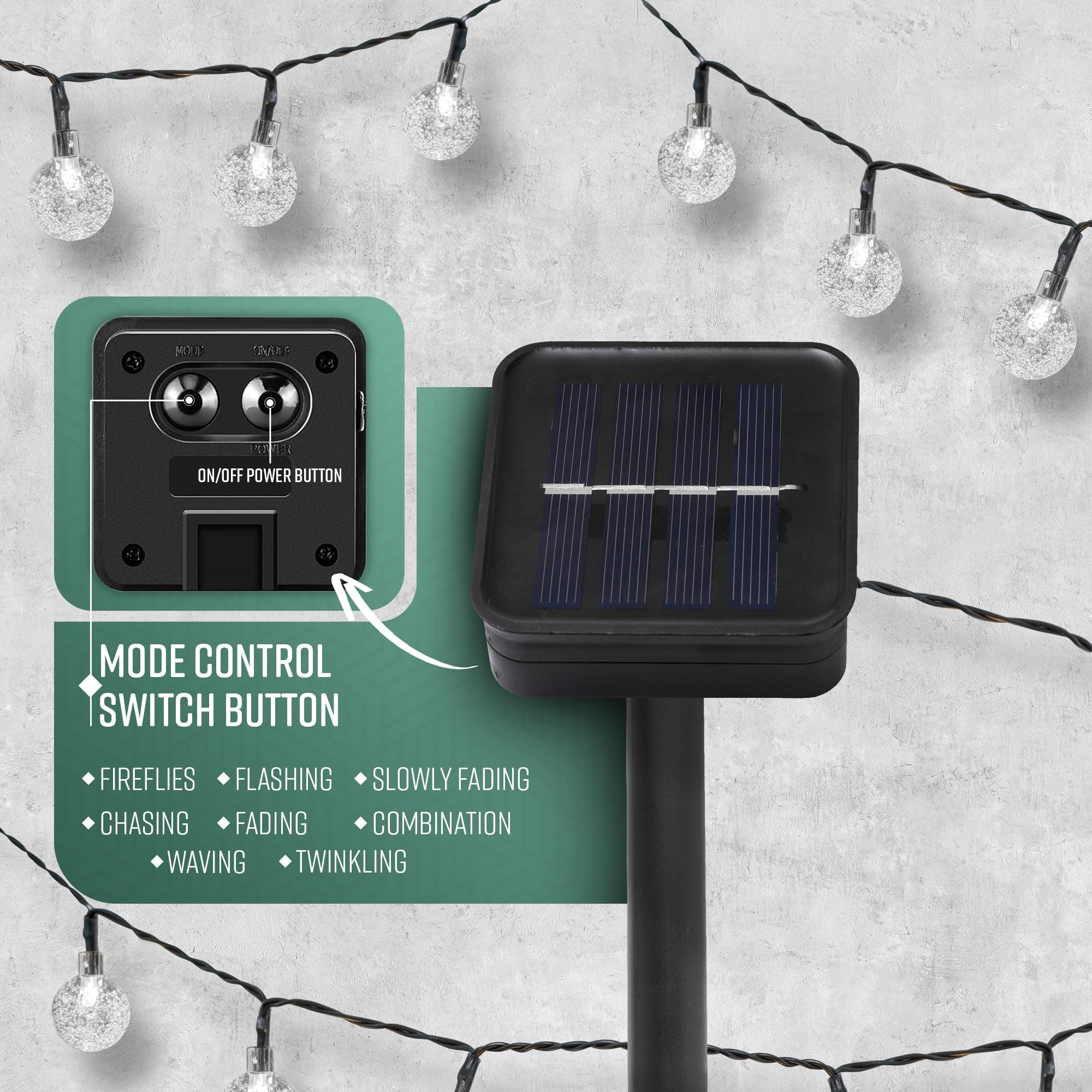 Solar Crystal Ball String Lights