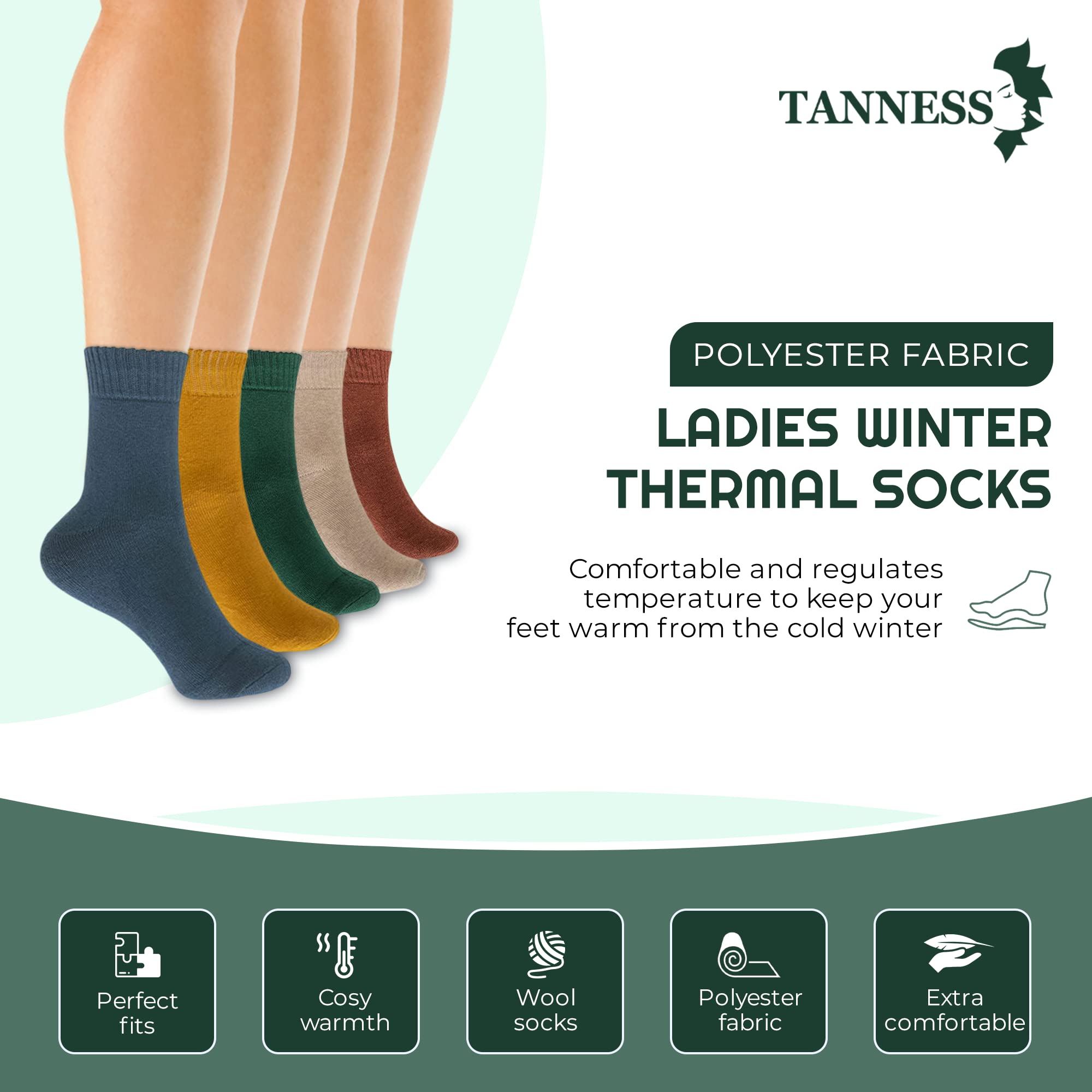 Womens Cosy Thermal Socks 5-Pack