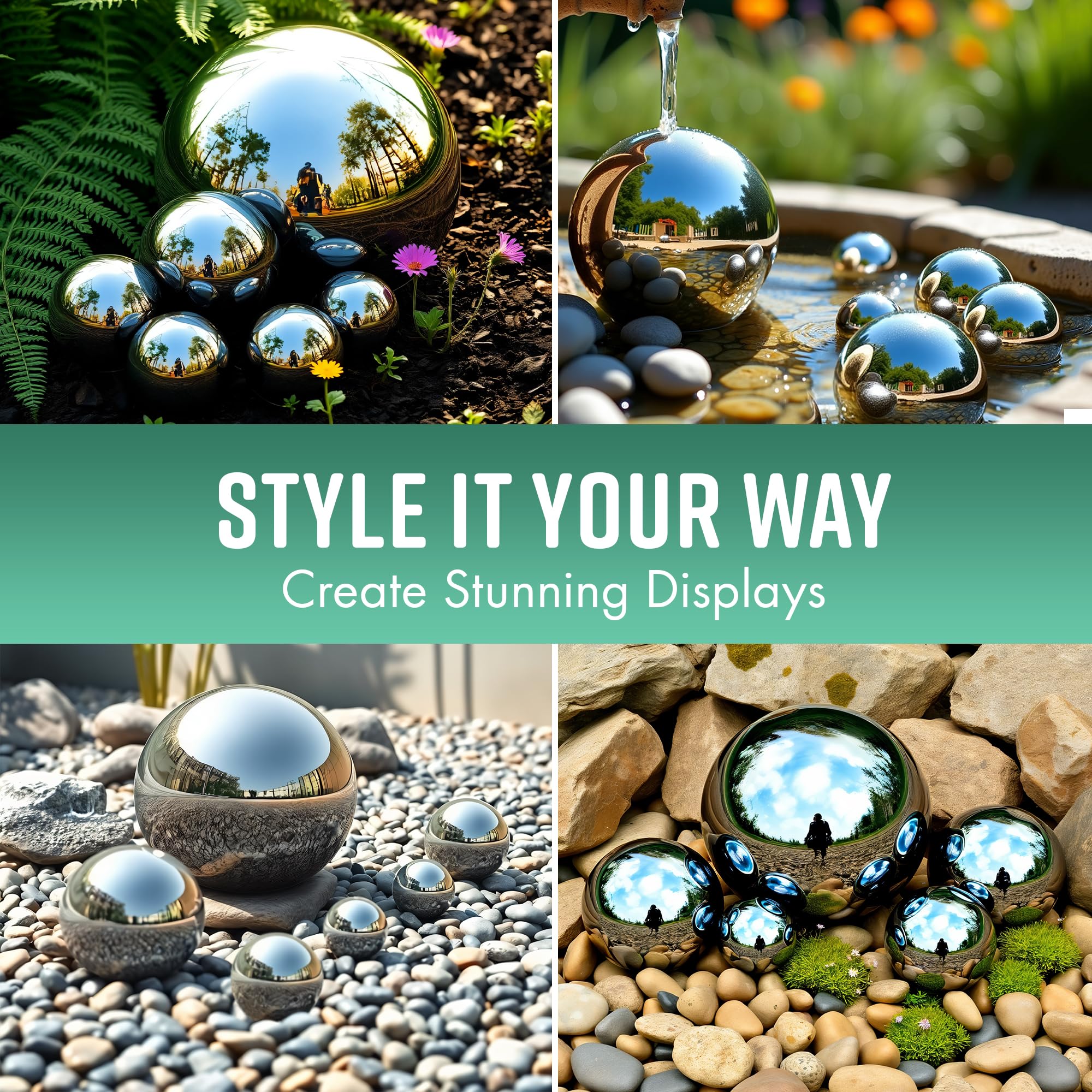 Decorative Gazing Ball Set