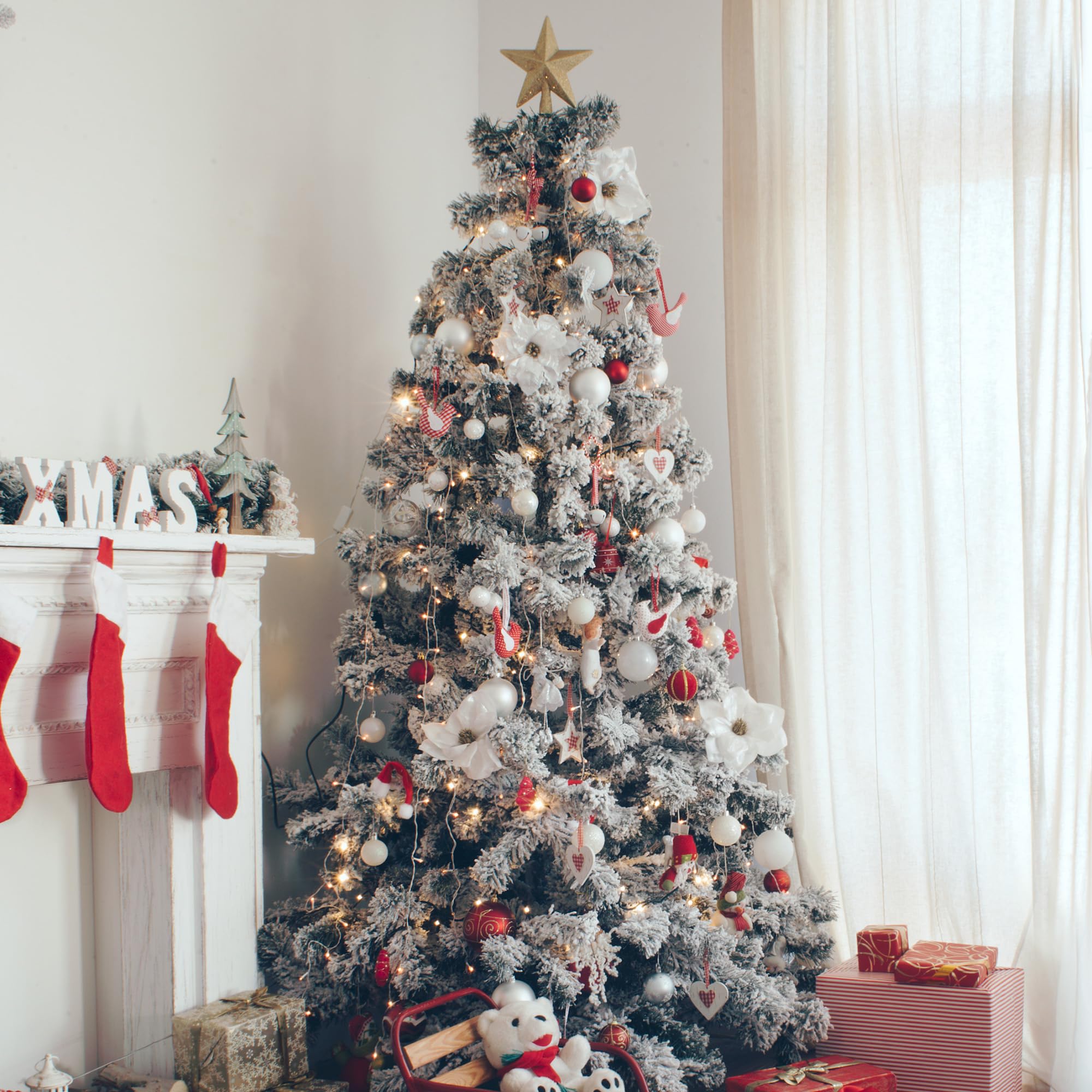 Snow Tipped Flocked Christmas Tree