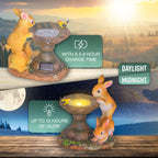 Solar Rabbits & Bird Statue