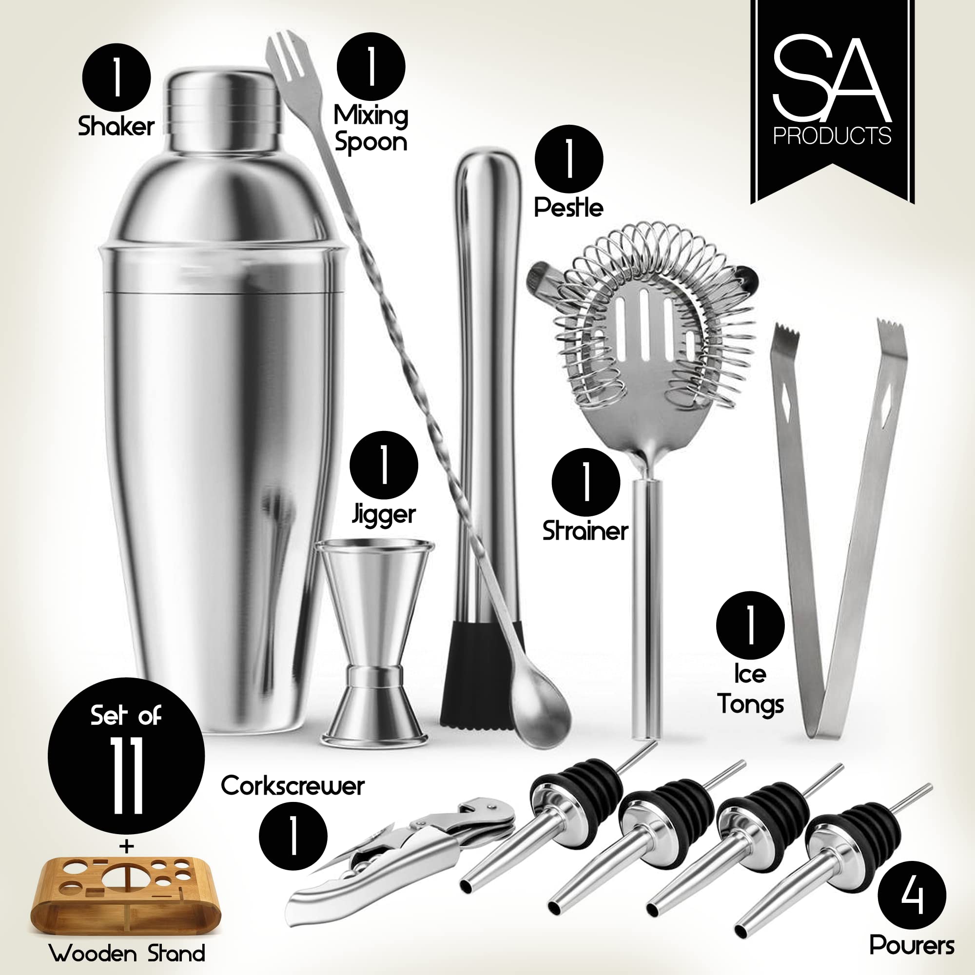 Complete Stainless Steel Cocktail Set