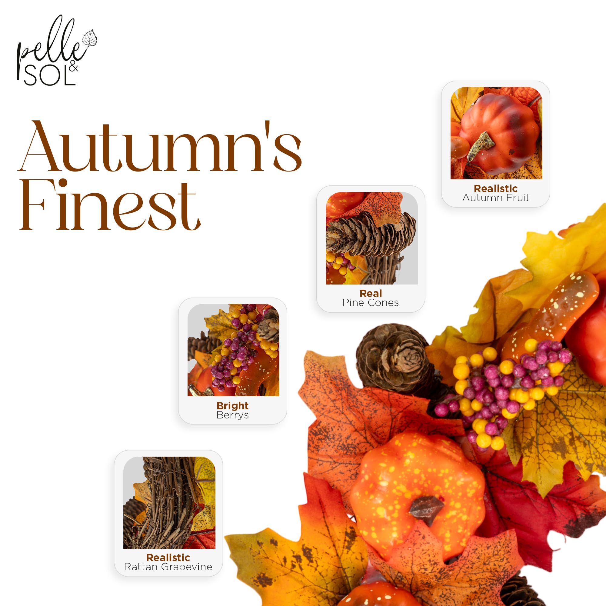 Autumn Pumpkin and Berry Wreath