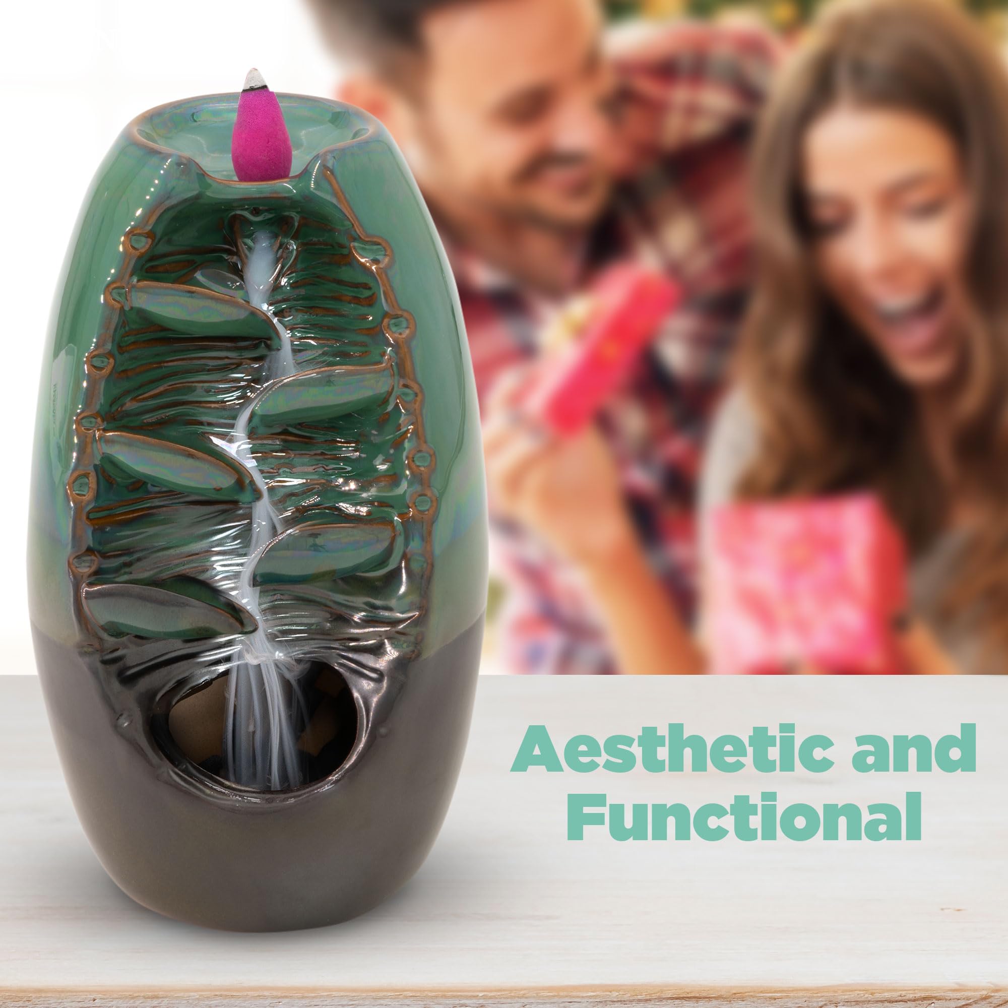 Ceramic Waterfall Incense Burner