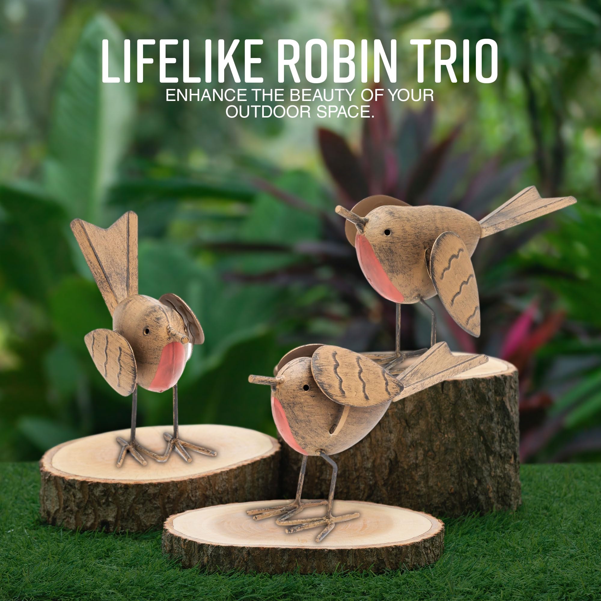Set of 3 Robin Ornaments