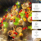 2m Pre-Lit Christmas Garland