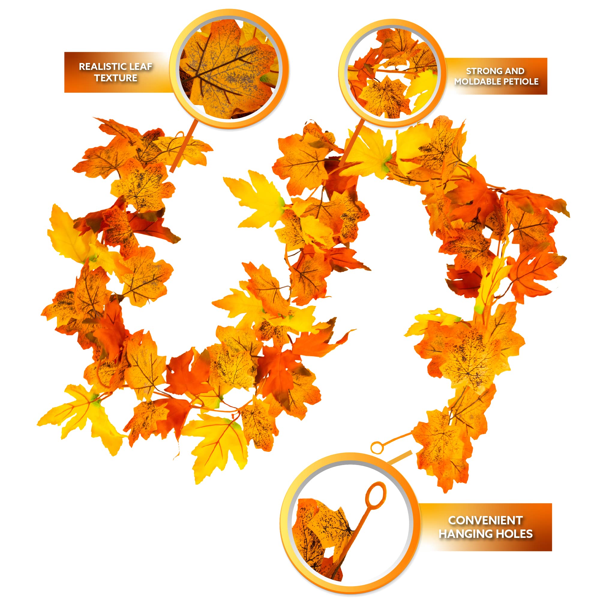 Realistic Autumn Maple Leaf Garland