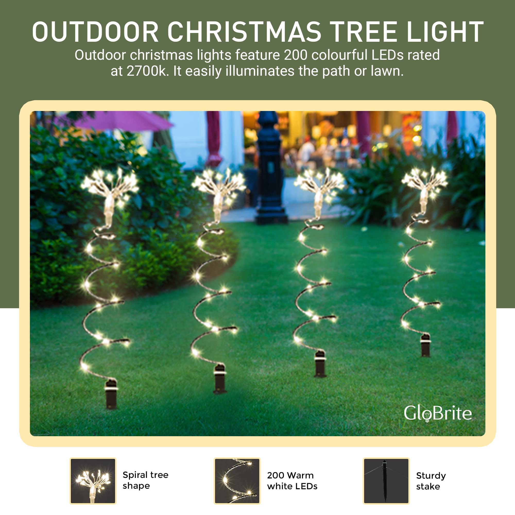 LED Spiral Tree Stake Lights