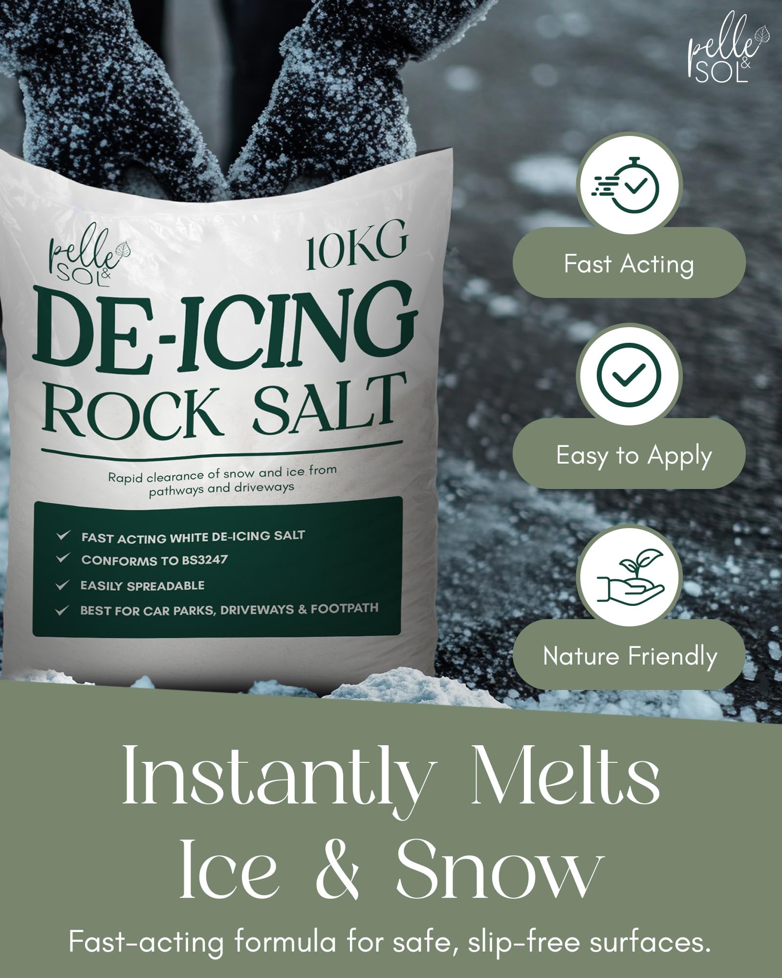 Fast-Acting White De-Icing Salt