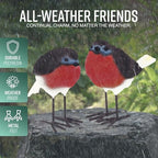 Set of 2 Robin Garden Ornaments
